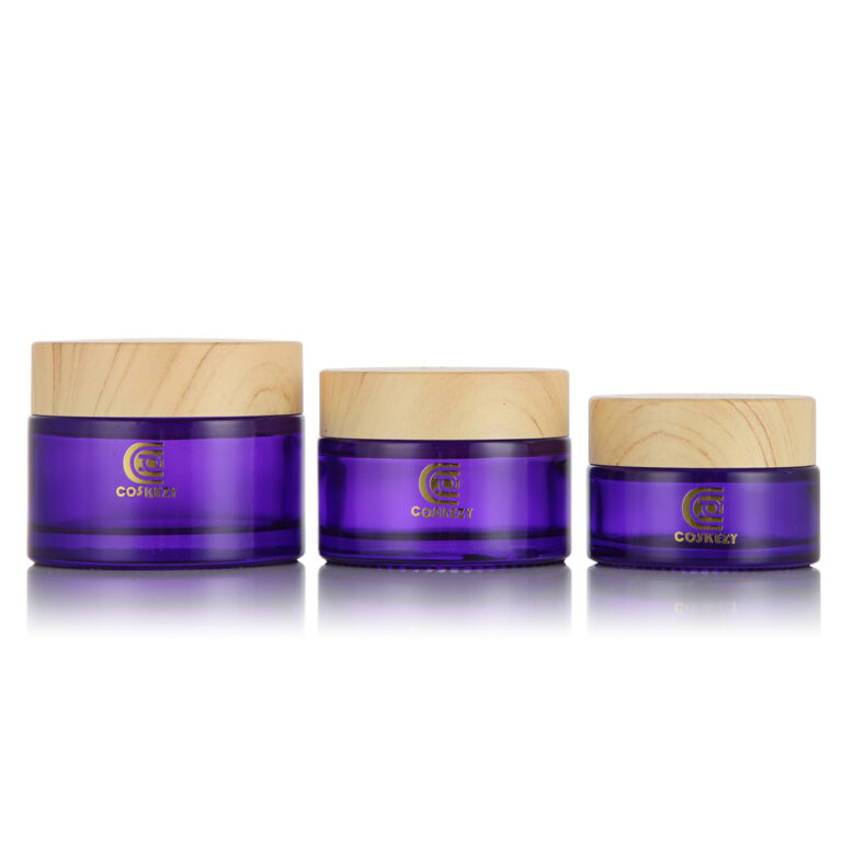 Cylinder Glass Cosmetic Containers with Purple Coating