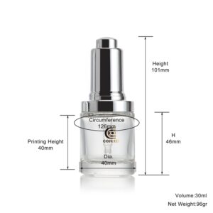 clear glass cosmetic bottle DB103-30ml