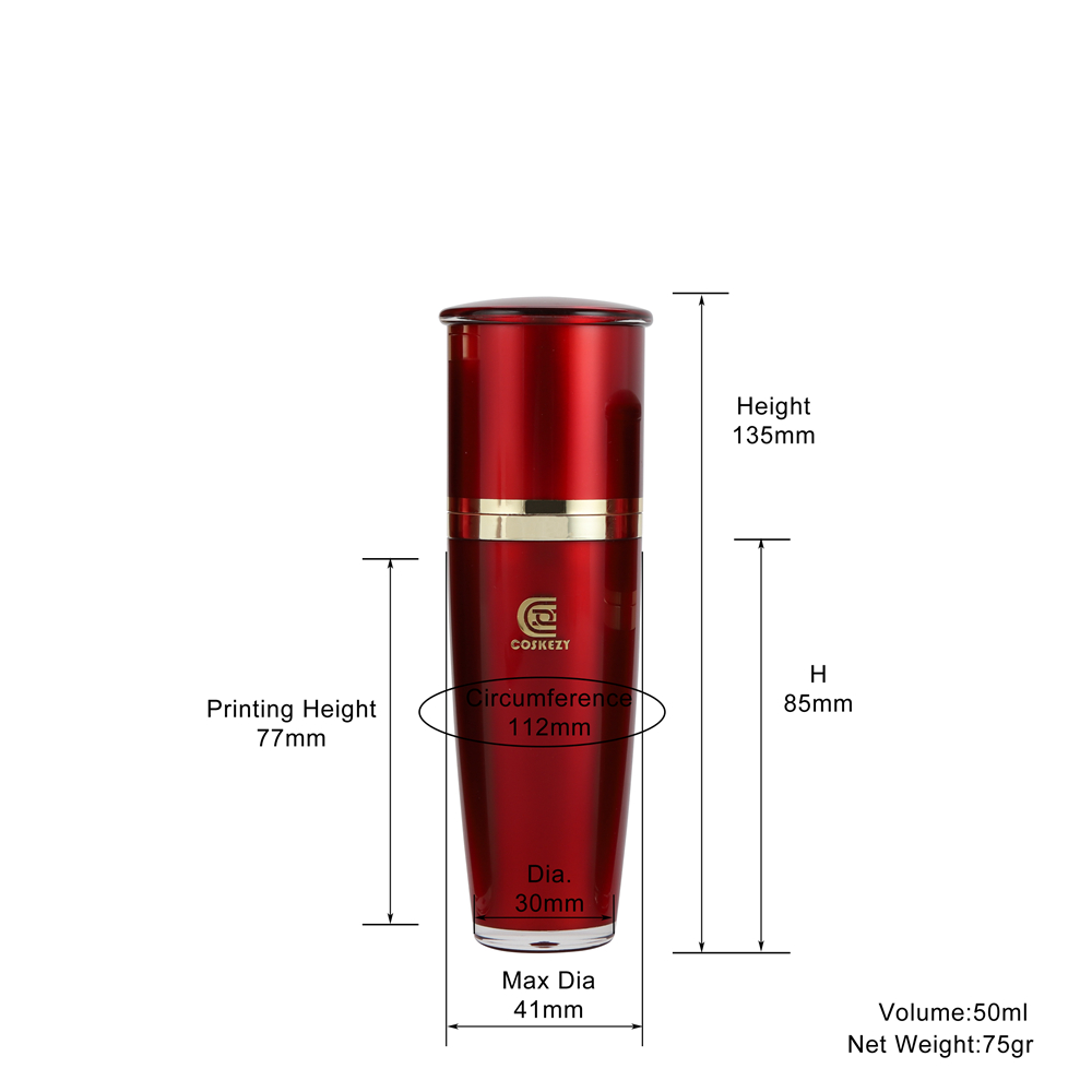 50ml red lotion bottle