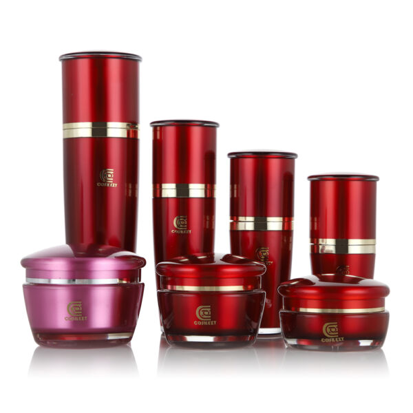 red cream containers