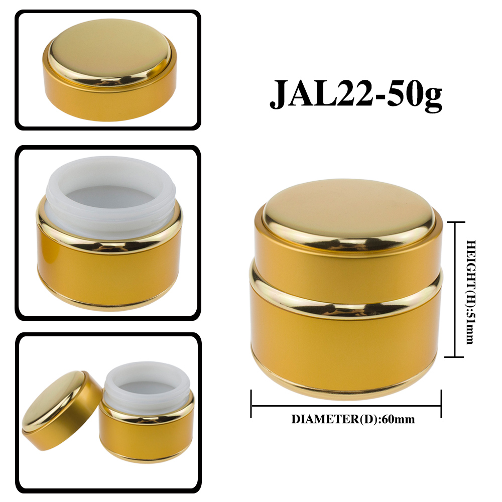 50g round gold aluminum jar