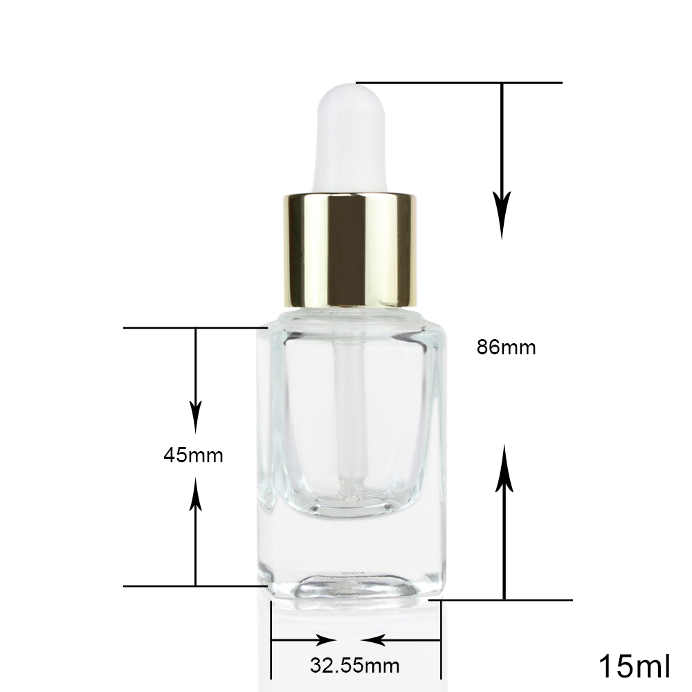 15ml cubic glass dropper bottle 