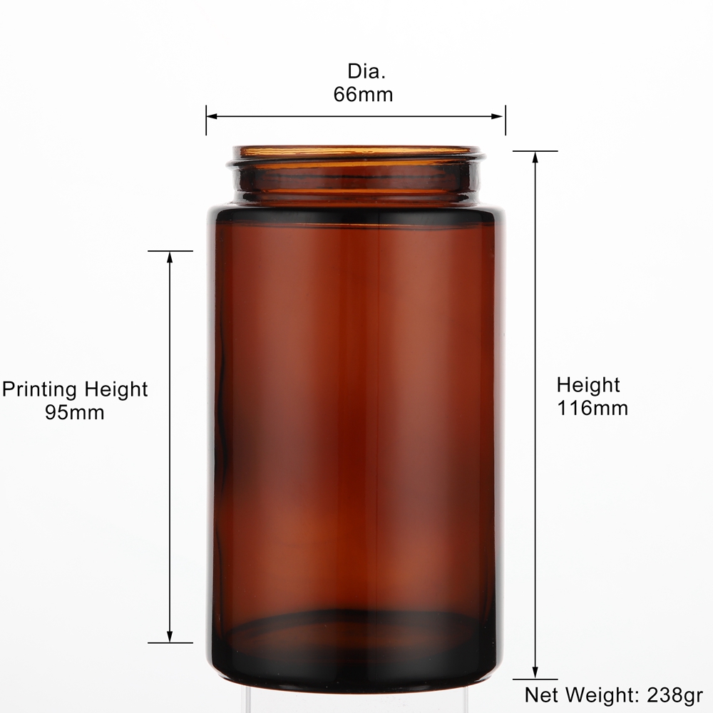 250ml amber glass jar