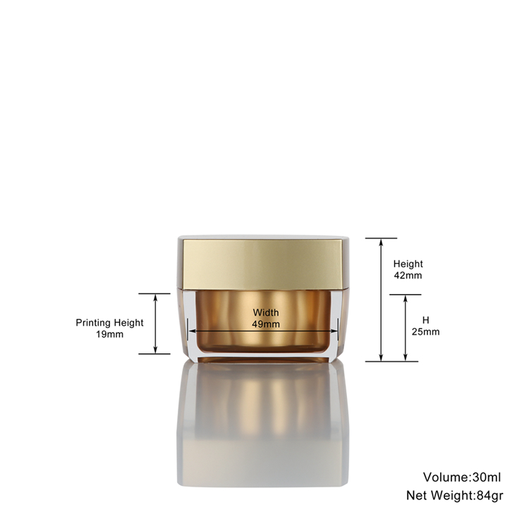 30g gold acrylic jar packaging
