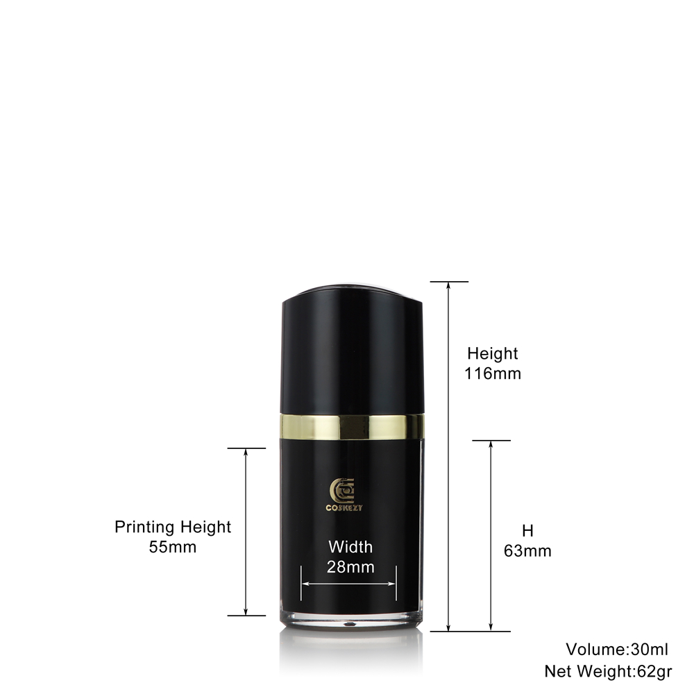 30ml black lotion bottle