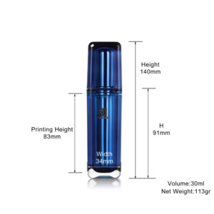 30ml blue acrylic bottle
