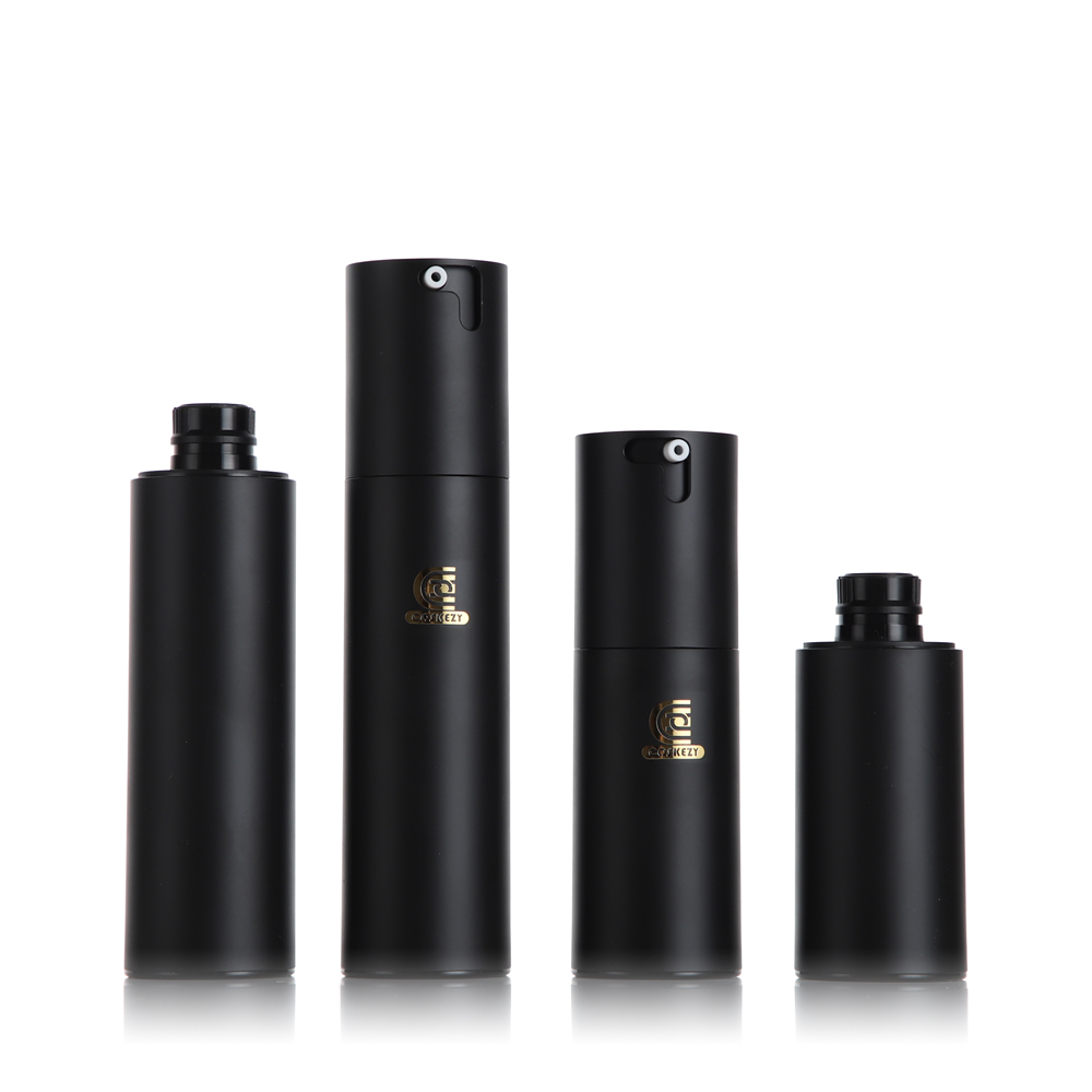 airless black lotion bottle