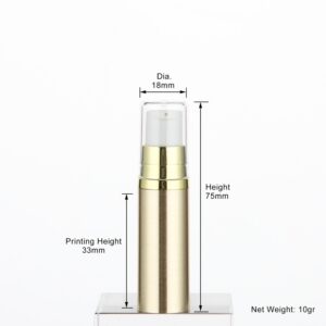 5ml gold airless lotion bottle