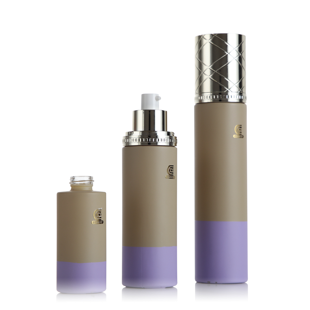 Empty Glass Skincare Containers Bottles with Shiny Silver Engraved Caps for Cosmetic Packaging - immagine 4