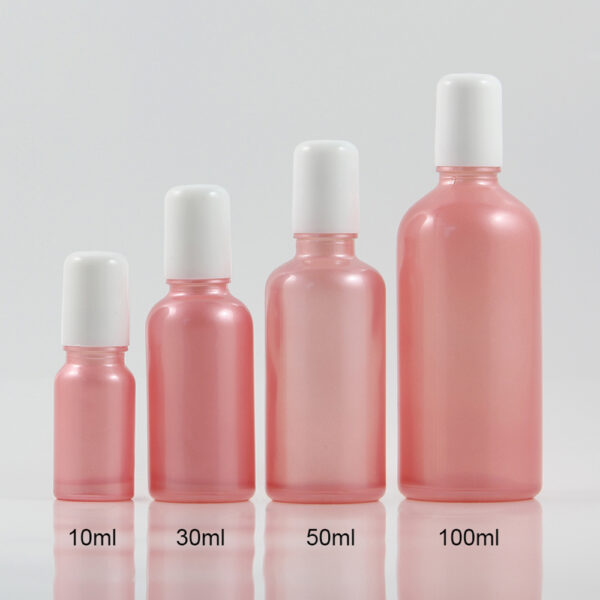 pink glass roller bottle