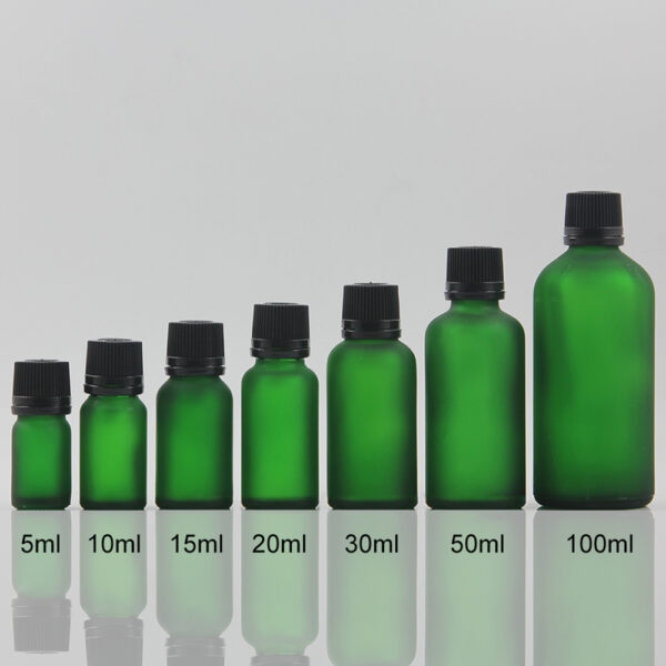 green frosted bottle