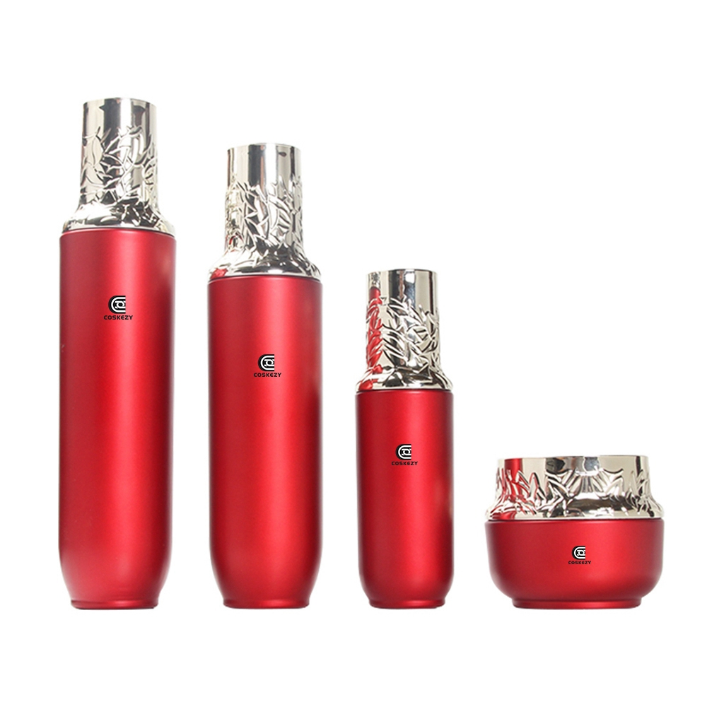 red glass bottle