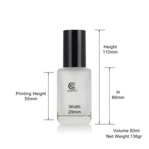 50ml frosted glass lotion bottle