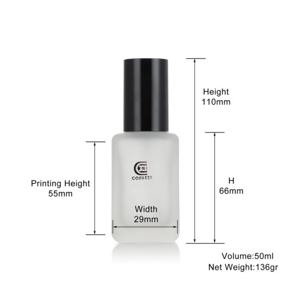 50ml frosted glass lotion bottle