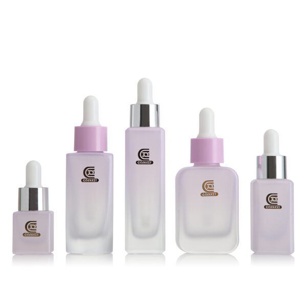 Empty 1oz Glass Dropper Bottles Packaging Gradient Purple Color