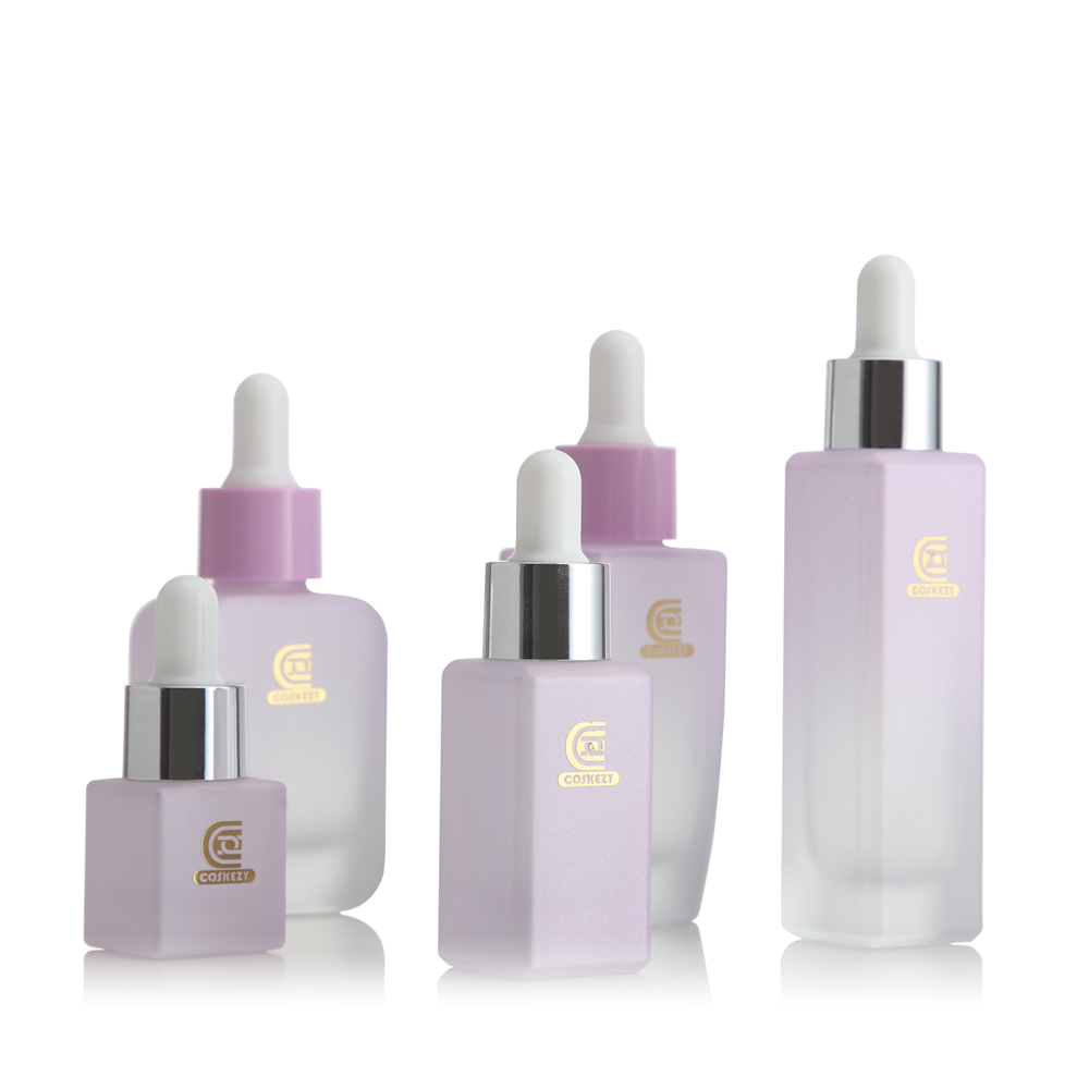 Empty 1oz Glass Dropper Bottles Packaging Gradient Purple Color - Gambar 8