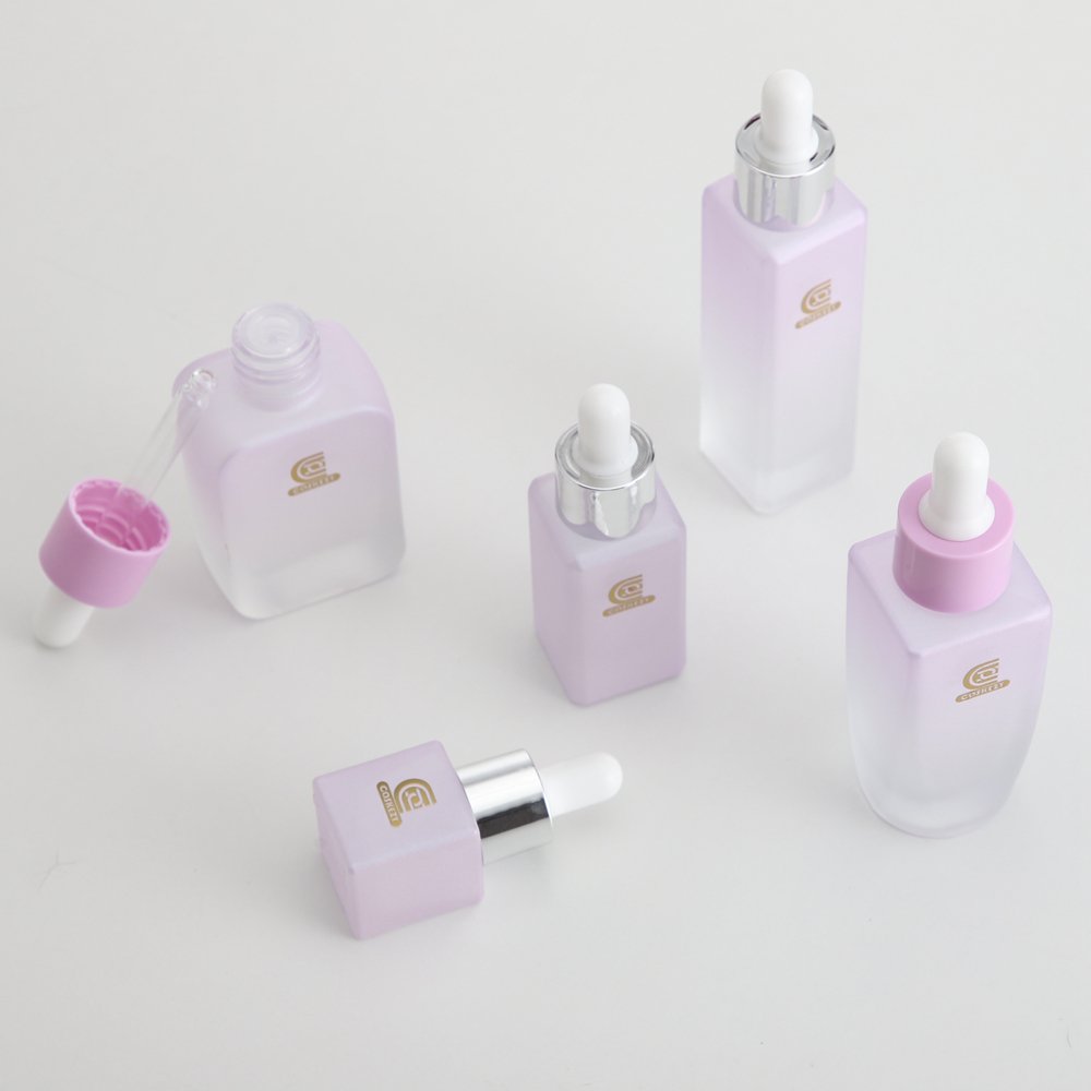 Empty 1oz Glass Dropper Bottles Packaging Gradient Purple Color - Gambar 10