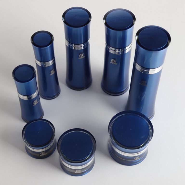 Plastic Container Color:blue Empty Plastic Cream Packaging Containers Fancy Blue Design