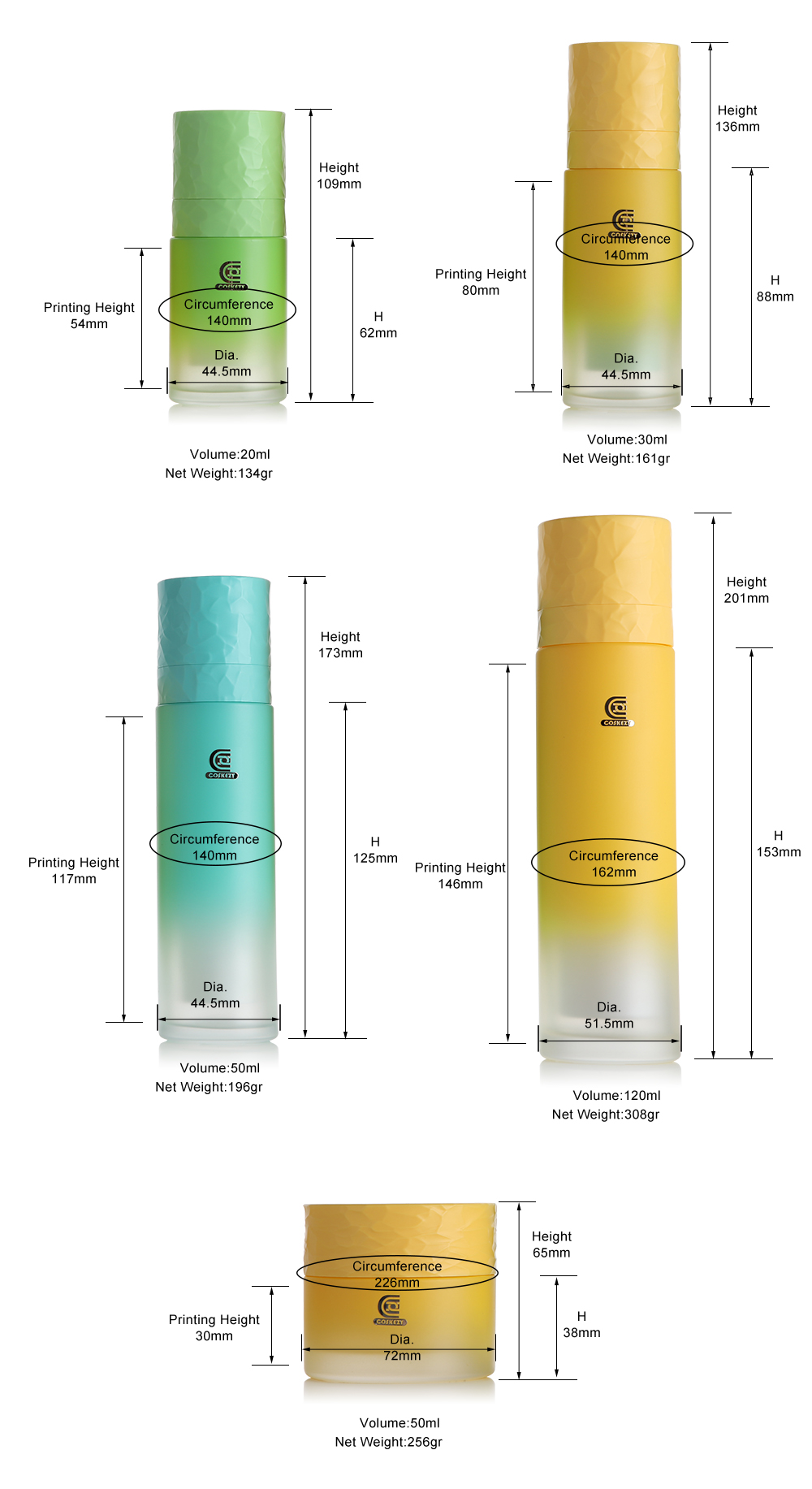 custom color skincare container