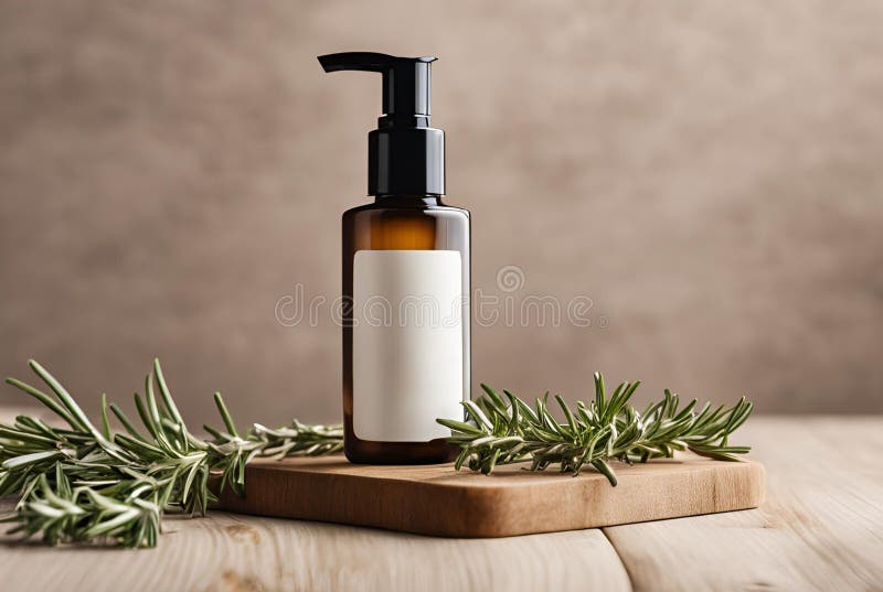 amber glass pump bottle