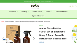 amber glass pump bottle