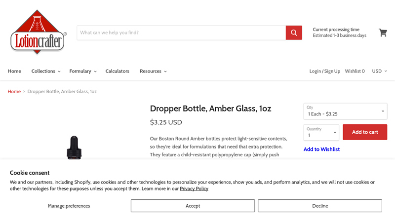 glass bottle with dropper
