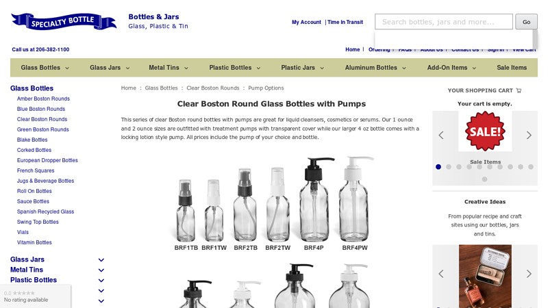 glass pump bottles