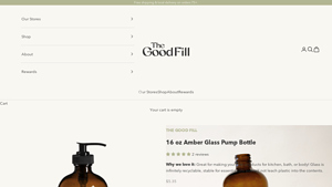 amber glass pump bottle