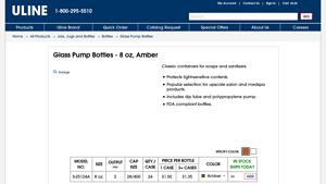 amber glass pump bottle