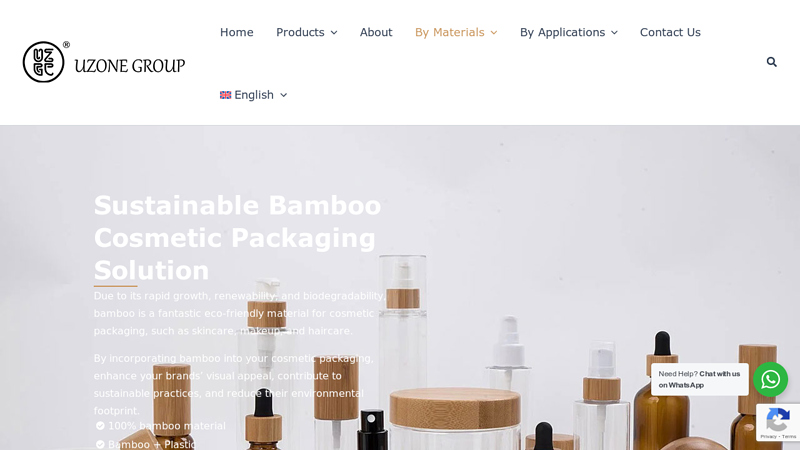 Bamboo Cosmetic Glass Pump Bottle Wholesale Glass Bottle