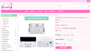Square Cosmetic Jar with Cap