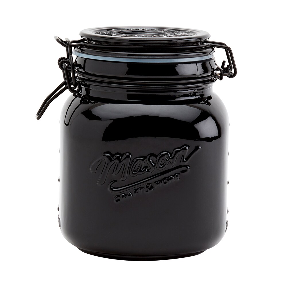 black mason jar