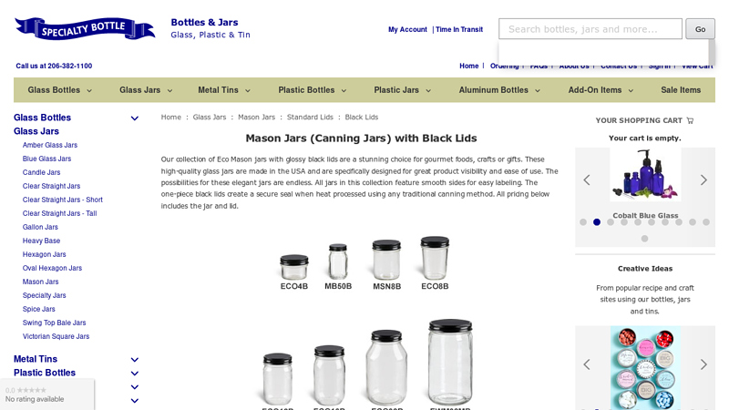 black mason jar
