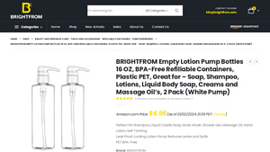 Refillable White Round Lotion Bottle