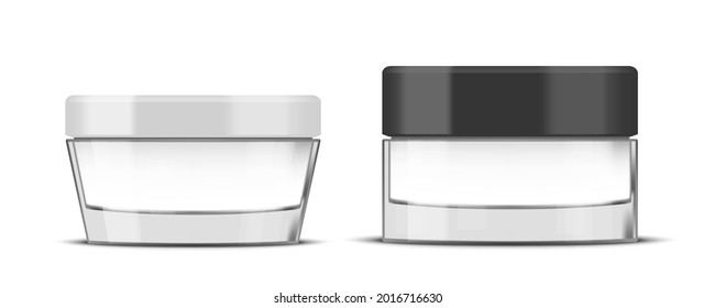 Clear Glass Cosmetic Jar with Smooth Cap