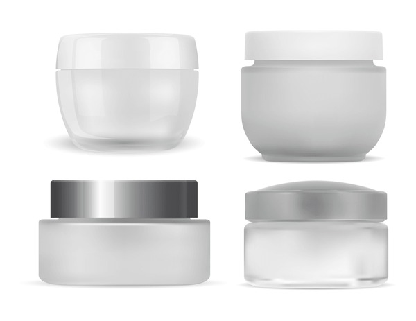 Clear Glass Cosmetic Jar with Smooth Cap