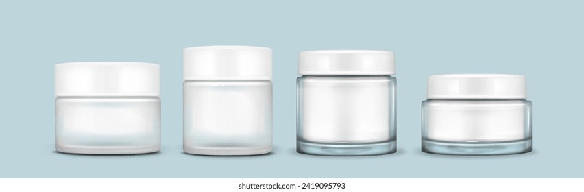 Clear Glass Cosmetic Jar with Smooth Cap