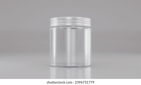 Clear Plastic PET Jar With Aluminium Lid