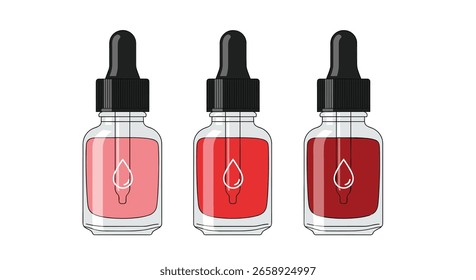 Cosmetic Colored Dropper Bottles