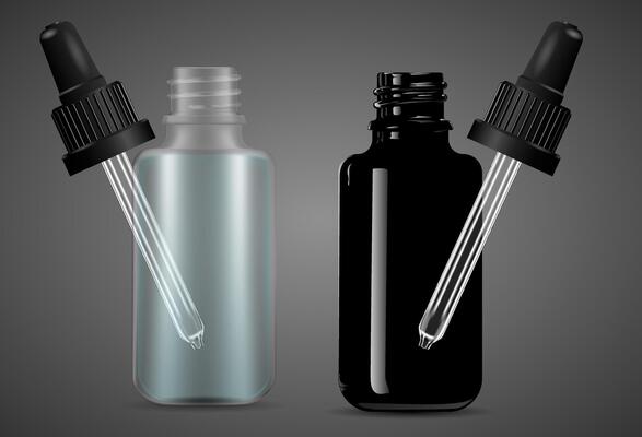 Cosmetic Glass Bottle with Dropper
