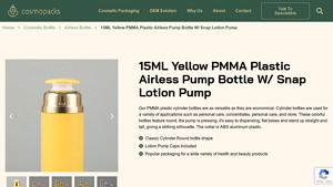 PMMA Pump Bottle Cream Bottles with Cap