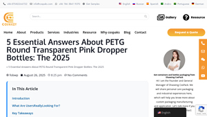 PETG Round Transparent Pink Cosmetic Skin Care Jar