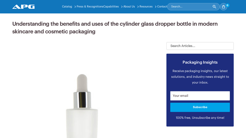 Cylinder Glass Dropper Bottle
