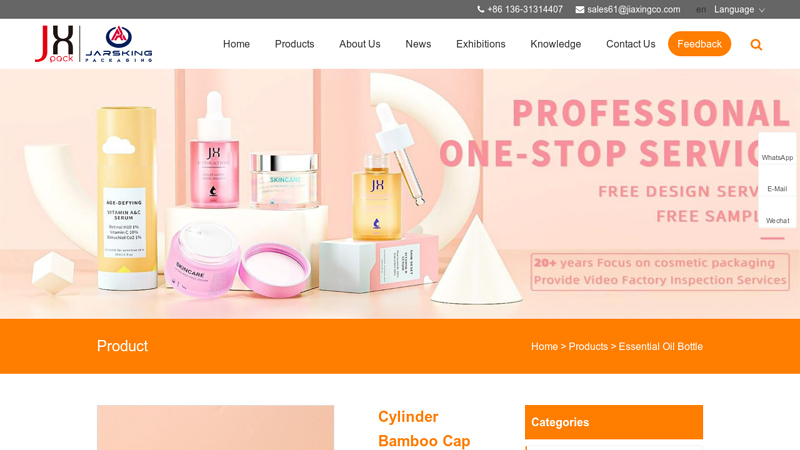 Cylindrical Wholesale Cosmetic Bamboo Dropper