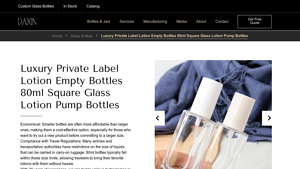 Stylish Square Glass Lotion Pump Bottle