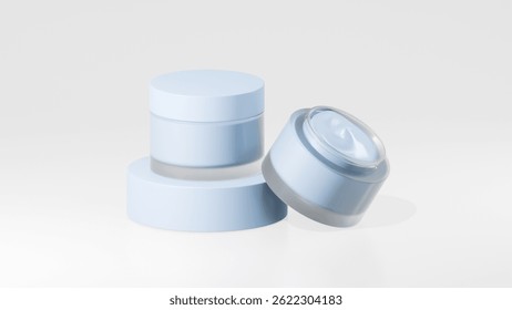 Double-wall Round Shape Cream Jar Frosted