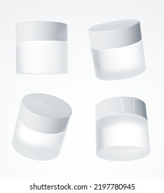 Double-wall Round Shape Cream Jar Frosted