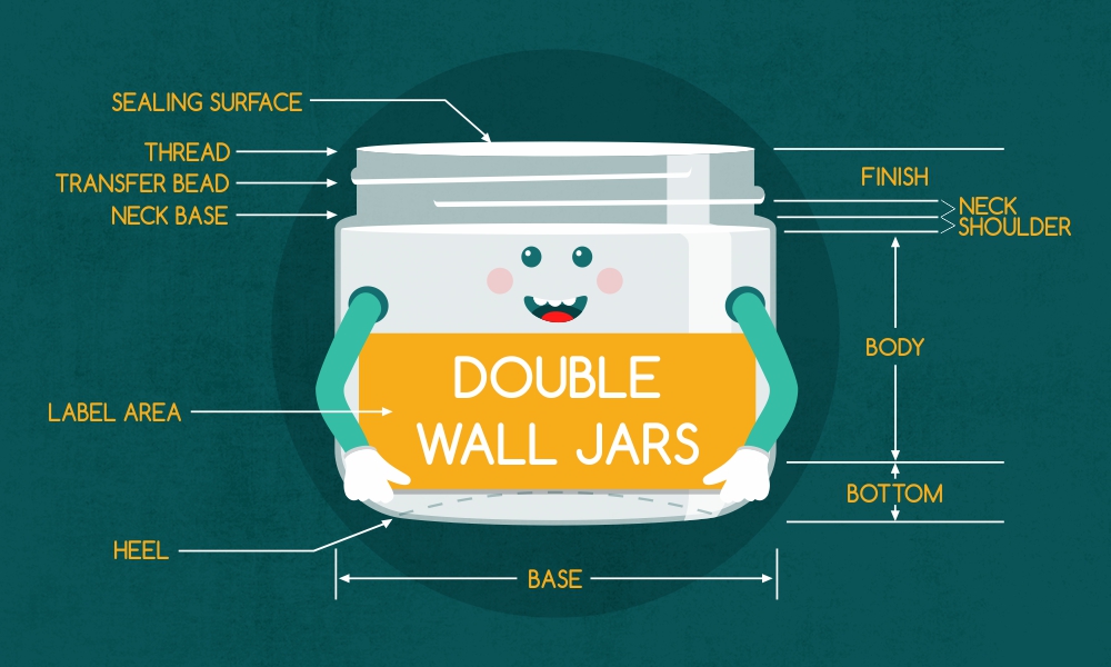 Double-wall Transprent PET Jar