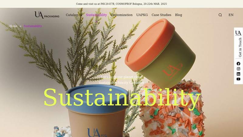 Eco-friendly Refillable Cosmetic Jar China Sustainable Cosmetic Packaging