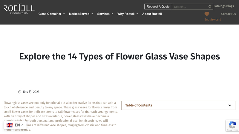 Elegant Flower Shape Glass Jar